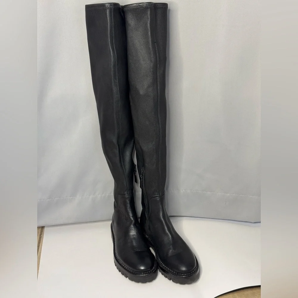 VINCE. Cabria‎ stretch-leather over-the-knee boots Women's 5.5 Black
